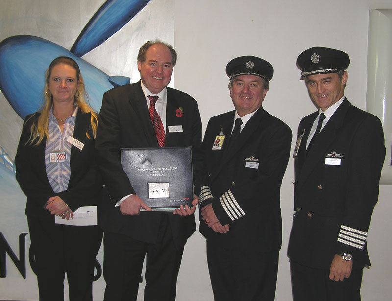 Concorde log book is handed over to Peter Hampson ... to be continued [Photo: Steve Grimshaw]